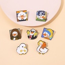 Art Duck Brooch Metal Badge Funny Duck Bread Mona Lisa Duck Dress Cute Medal Animal