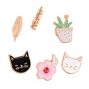 Jewelry Cute Cartoon Animation Brooch Cat Leaf Fruit and Vegetable Summer Cream Wheat Ear Enamel Pin