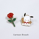 Red rose flower brooch female personality badge retro artistic badge shirt collar pin pin buckle bag accessories pin