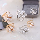 Korean Spring Personality Natural Simple Three-Ring Silk Towel Buckle Creative All-Match Diamond Corsage Dual-Use Scarf Buckle Brooch