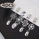 retro alloy sweater clip silk scarf cardigan buckle shirt collar clip anti-exposure tight clip brooch