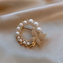 Pearl brooch high-end women's anti-exposure pin fixed clothes design sense niche corsage accessories