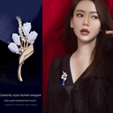 Tulip elegant brooch personality temperament suit corsage female luxury atmospheric ins tide coat pin buckle