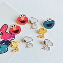 Alloy Sesame Street brooch cartoon pin schoolbag jewelry student clothes badge buckle cute pendant girl accessories