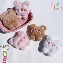 Cartoon milk cute bear doll brooch three-dimensional plush bear doll pendant bag scarf coat and hat decorative accessories