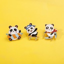 Hot selling giant panda alloy brooch cute animal fashion creative badge sports style giant panda brooch accessories