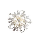 Fashion Scarf buckle anti-exposure alloy high-end Korean style diamond pearl brooch rhinestone clothing pin corsage