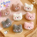 Japanese and Korean Cute Soft Cute Jewelry Bear Pin Cartoon Plush Stereo Sweet Student Uniform Brooch Bag Pendant