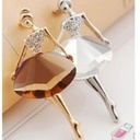 Huailang Korean jewelry Crystal ballet girls fashion temperament brooch pin corsage jewelry