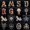 Fashion Arma Silk Towel Buckle English Letter Corsage High-end Korean Simple Brooch Clothing Clothing Pin Accessories