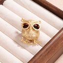 Animal Pin Creative Personality Retro Style Jewelry Gold Diamond Drop Oil Owl Style Brooch Factory