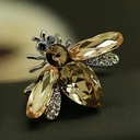 glass bee brooch fashion insect rhinestone corsage women's coat suit accessories pin