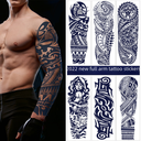 Herbal Juice Full Arm Tattoo Sticker for 15 Days Waterproof Sweat Artificial Flower Arm Full Arm Tattoo Semi-Permanent Tattoo Sticker for Men and Women