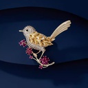 Korean Fashion Bird Brooch Women's Animal Corsage High-end Diamond Pins Niche Design Suit Accessories