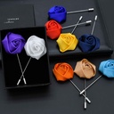 Korean Style Classic Men's Brooch Handmade Fabric Heart-wrapped Rose Corsage Fashion Groom Best Man Texture Accessories