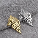 vintage men's suit Wolf head collar pin badge vintage personality domineering Wolf head brooch Wolf brooch