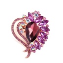 Heart-Shaped Crystal Glass Brooch Atmospheric Personalized All-Match Coat Accessories Ladies Temperament Pin Corsage Accessories