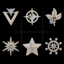 Men's Fashion Cross Starlight Small Brooch High-grade Sense Delicate Micro-inlaid Zircon High-grade Suit Ship Rudder Corsage Accessories