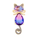 Korean version of Crystal cat brooch upscale corsage Korean version of cute kitten pin suit corsage accessories clothing