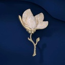 Retro Elegant Magnolia Flower Brooch High-end Women's Exaggerated Court Style Pin Fashion Corsage Clothing Accessories