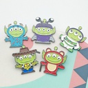 Three-eye brooch alien Denim astronaut cartoon metal jewelry multi-functional anti-exposure silk scarf buckle badge