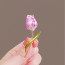 Japanese Exquisite Purple Tulip Brooch High-end Temperament Suit Corsage Accessories Antique Hanfu Pin Women