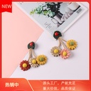 Daisy Stereoscopic Flower Ladybug Bow Cute Mobile Phone Chain Pendant for Men and Women Vintage Colorful Tassel Accessories