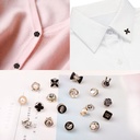 Nail-free anti-light adjustable dark button metal seam-free shirt button sweet little fragrance brooch nail buckle