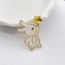 Star-picking rabbit brooch imitation shell plate corsage pin button blouse sweater suit accessories