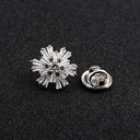 Spring and Autumn Shirt Accessories Micro-inlaid Zircon Snowflake Collar Needle for Men and Women Suit Pin Button Shirt Collar Button Pin Button