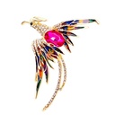 Korean Style Arrival Fire Rebirth Phoenix Rhinestone Brooch Fashion Atmospheric Animal Clothing Pin Elegant Clothing Accessories