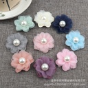 6-layer flat gauze Pearl Flower hairpin hair accessories brooch simulation flower clothing accessories