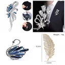 Brooch rhinestone brooch ladies alloy corsage variety optional pearl flower accessories