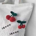 Wool weaving red cherry brooch corsage Japanese cute accessories girl's all-match sweater scarf decoration