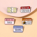 Geometric Dialog Box English Short Sentences Alloy Brooch Simple All-match Bag Hat Decorative Badge