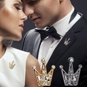 full diamond crystal mini crown men's and women's brooch Korea vintage suit shirt collar pin