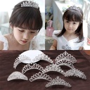Children's crown headdress love alloy rhinestone hairpin princess performance hair accessories birthday hair comb crown