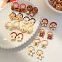 Candy color children's cute bear rubber band flower hair ring baby does not hurt the hair elastic girl baby head rope women