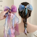 Super Fairy Bow Headwear Hair Band Women's Tie Hair Ribbon Pearl Tassel Hair Clip Girls' Hair Accessories Children's Hair Clip