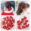 Children's Year Cute Little Flower Hair Rope Baby Red Rubber Band Hairband Girls' Hair Rope Hairpin Girls' Rubber Band