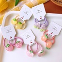 2 Sweet Cute Cartoon Translucent Fruit Hair Ring Baby High Elastic Soft Pony Tail Hair Rope Children's Hair Accessories