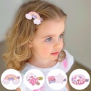 Spring and Summer Children's Glitter Ice Cream Strip Hairpin Rainbow Star Hair Accessories Girls Glitter Duckbill Clip