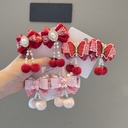 Red Year hair accessories pearl diamond buckle tassel red fur ball clip children's ancient style hanfu Year head accessories