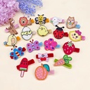 90201 non-woven embroidery hairpin cute animal fruit bow hairpin velvet webbing children's hairpin