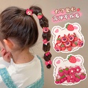 Cartoon strawberry bear hair rope children's cute hair tie rubber band little girl's hair rope elastic and does not hurt hair accessories