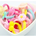 Korean children's small flower hair ring candy color high elastic seamless knitted rubber band children's hair accessories