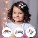 90301 unicorn hairpin jewelry rainbow clouds stars children's hair accessories manufacturers bright pink Gretel hairpin