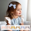 10504 small fresh floral children's bow hairpin Princess Daisy side clip solid color bangs hair accessories