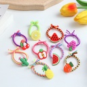 Braid Hair Rope Fruit Cartoon Hair Ring Soft Glue Does Not Harm Baby's Head Rope Princess Ponytail Rubber Tendon Hair Accessories