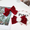 Korean Girl's Hair Accessories Elegant Hairpin Velvet Big Bow Top Clip Children's Princess Headwear Hairpin Cyber Celebrity Clip